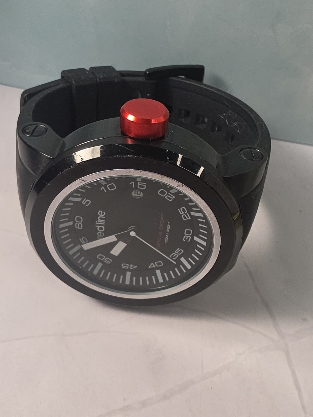 Redline Black Sport Watch with Red Accent Crown - Picture 2 of 5